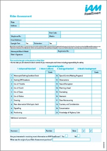 Show details for Rider Assessment Pad A4