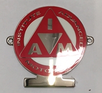 Show details for D40 Red Chrome enamel car badge