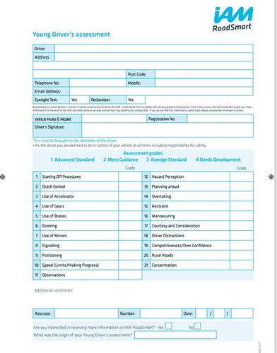 Show details for Young Driver's assessment LAMINATE