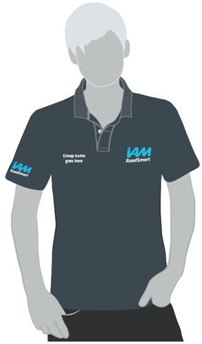 Show details for IAM RoadSmart Branded Polo Shirt (Charcoal - Male - XXL)